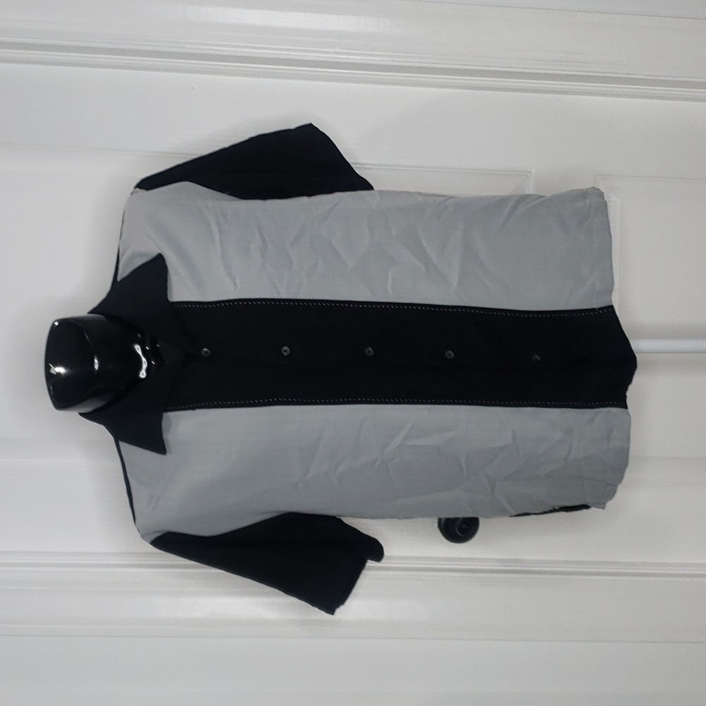 Milano Bay Gray & Black Bowling Shirt Charlie Sheen Size XL